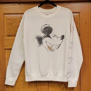 Disney Mickey Mouse Cartoon Graphic cozy Plush Novelty Sweatshirt Size M NEW